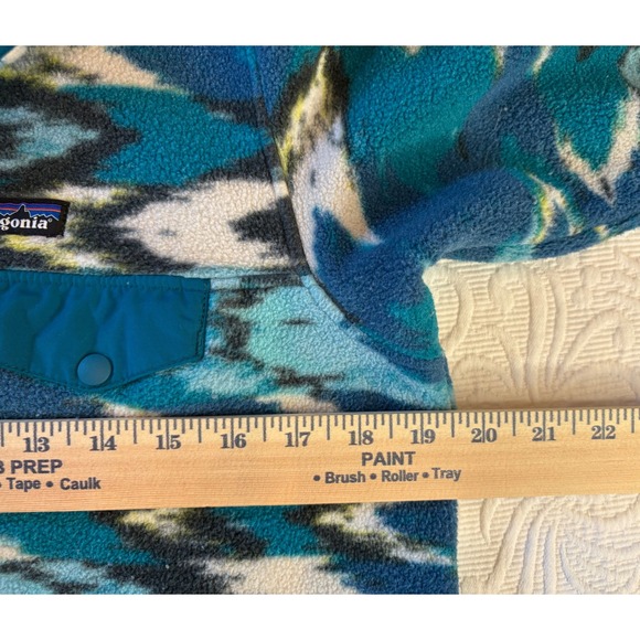 Patagonia Synchilla‎ Fleece Pullover Jacket Aztec Print Teal Blue Womens Size S - Picture 4 of 6